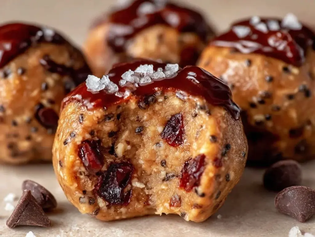 healthy no-bake peanut butter energy bites - featured image