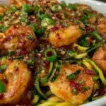healthy shrimp and zucchini noodle stir-fry - featured image
