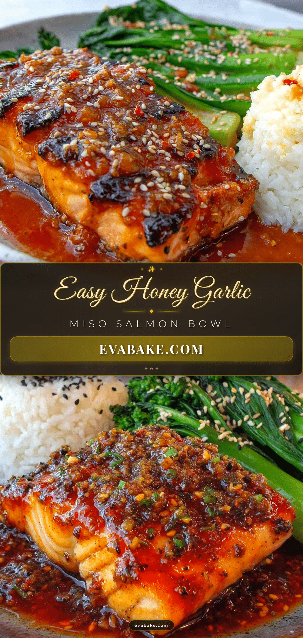 honey garlic miso glazed salmon bowl recipe