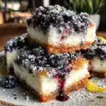 huckleberry lemon cheesecake bars - featured image