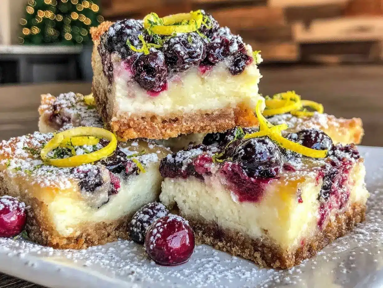 huckleberry lemon cheesecake bars preparation steps