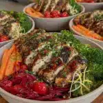 lemon herb chicken and veggie bowls - featured image