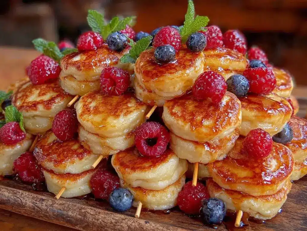 mini pancake cereal skewers - featured image