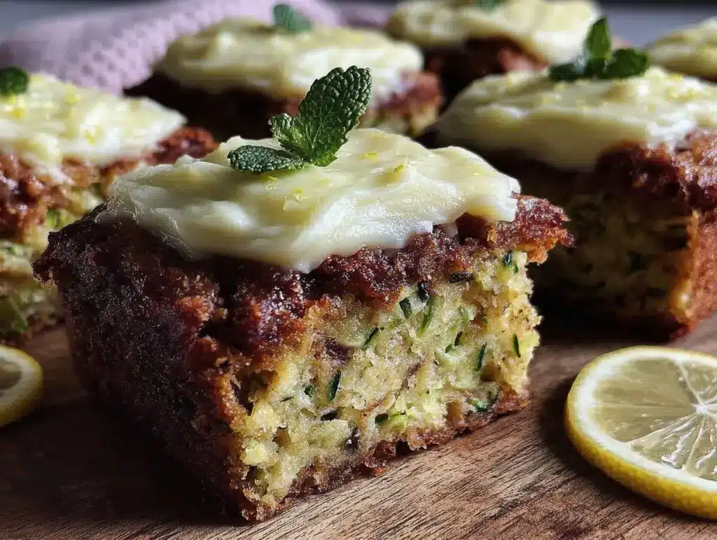 moist zucchini bars - featured image