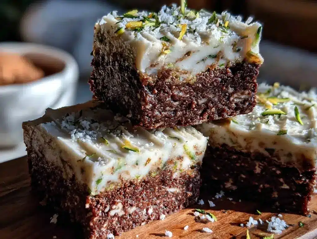 moist zucchini brownies - featured image