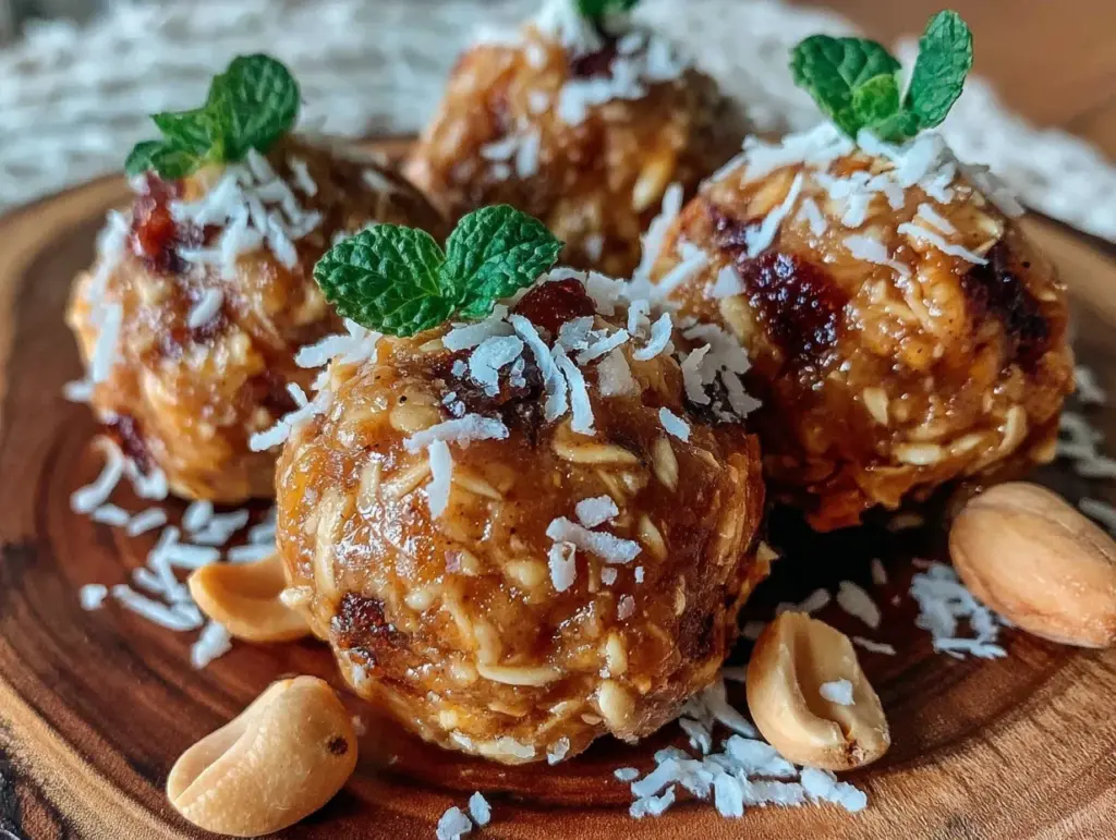 no bake peanut butter energy balls - featured image