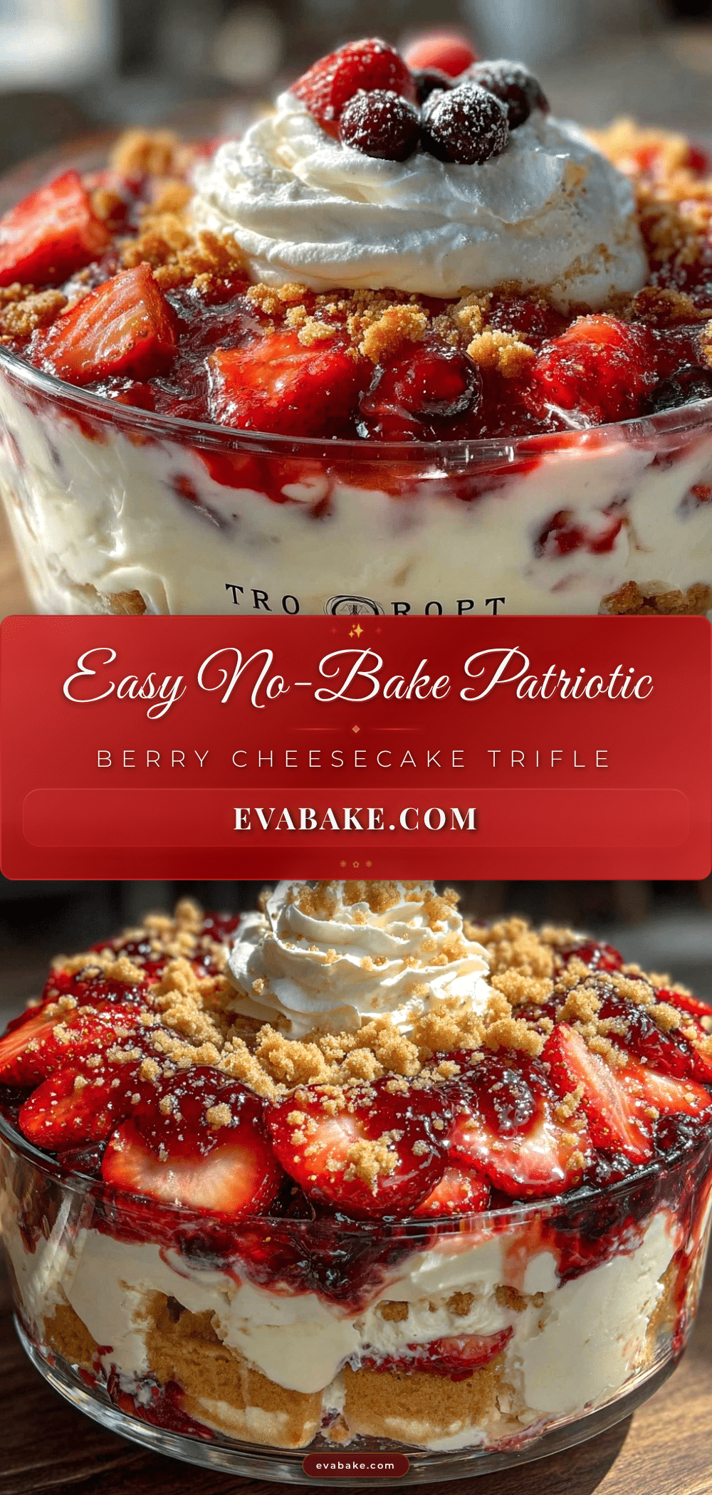 no bake strawberry blueberry cheesecake trifle recipe