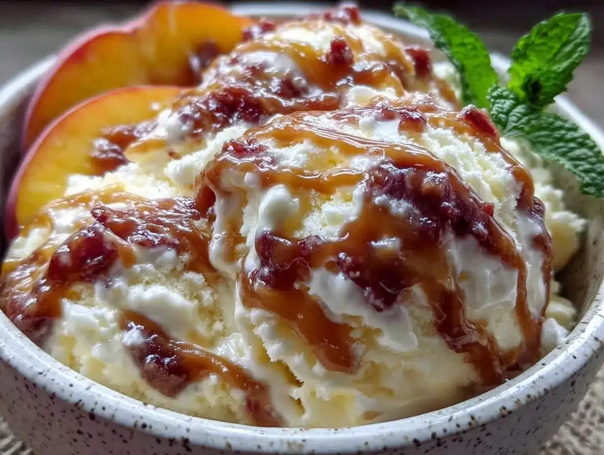 no-churn peaches and cream ice cream preparation steps