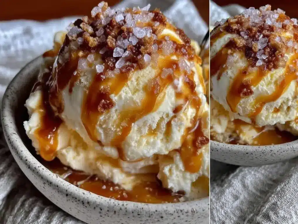 no-churn salted caramel ice cream - featured image