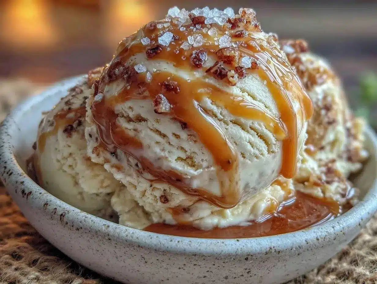no-churn salted caramel ice cream preparation steps