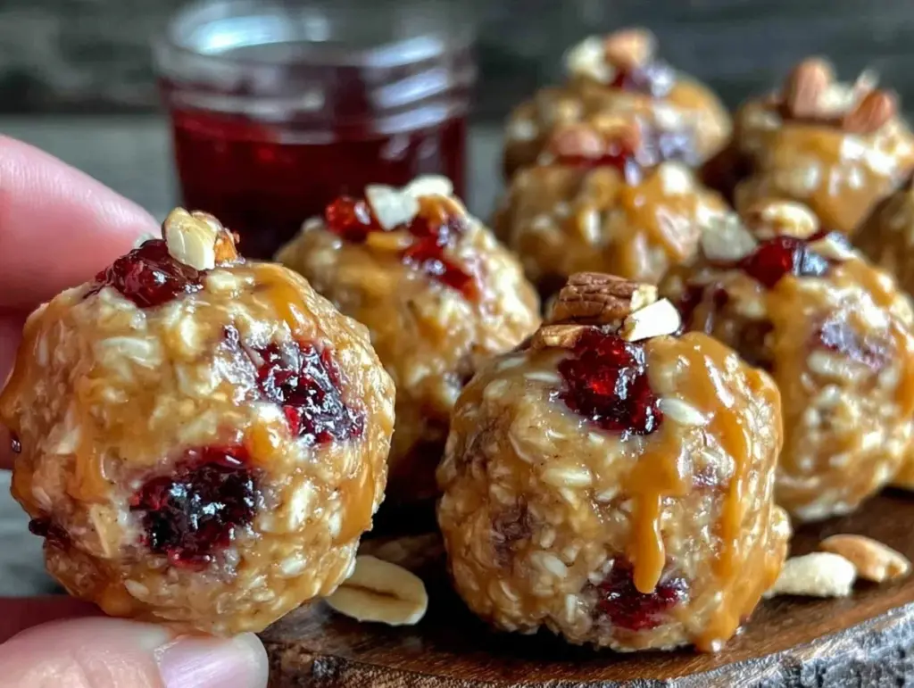 peanut butter and jelly energy bites - featured image
