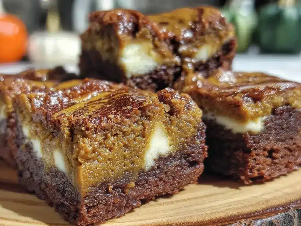 pumpkin cheesecake swirl brownies - featured image