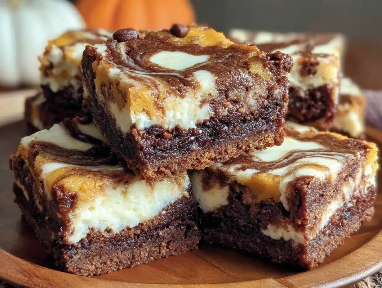 pumpkin cheesecake swirl brownies preparation steps