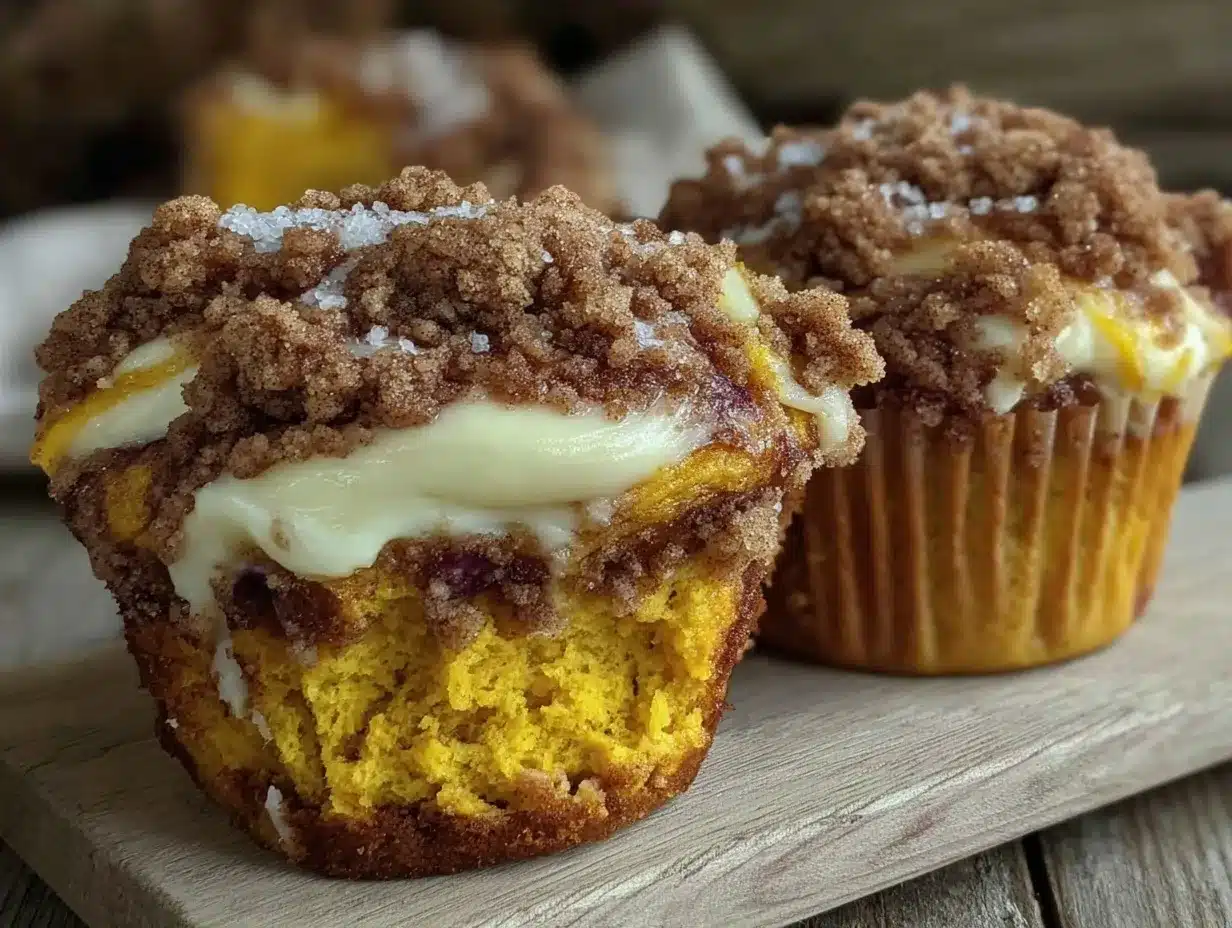 pumpkin cream cheese swirl muffins preparation steps