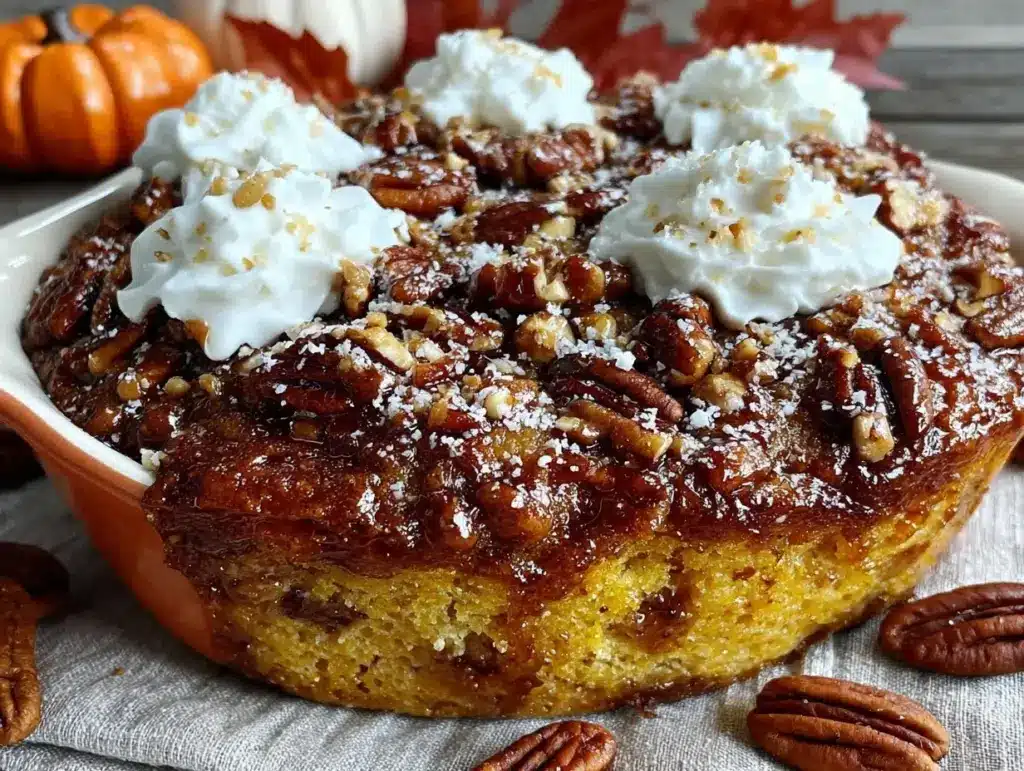 pumpkin dump cake recipe - featured image