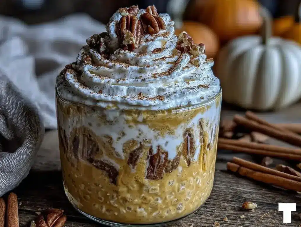 pumpkin spice latte overnight oats - featured image