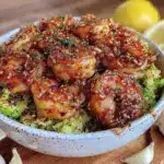 quick honey garlic shrimp - featured image