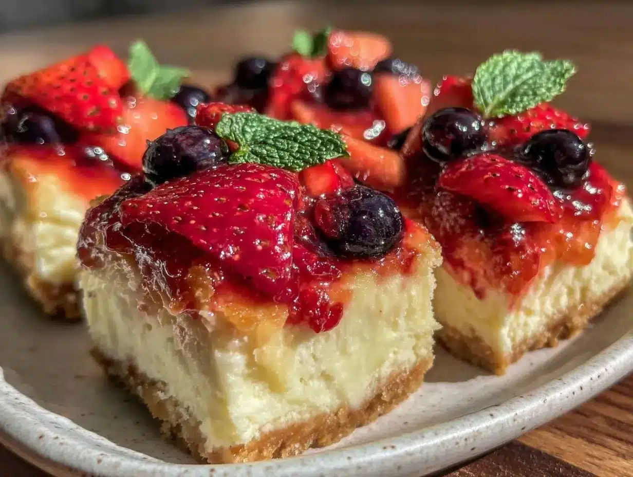 red white blue cheesecake bars preparation steps