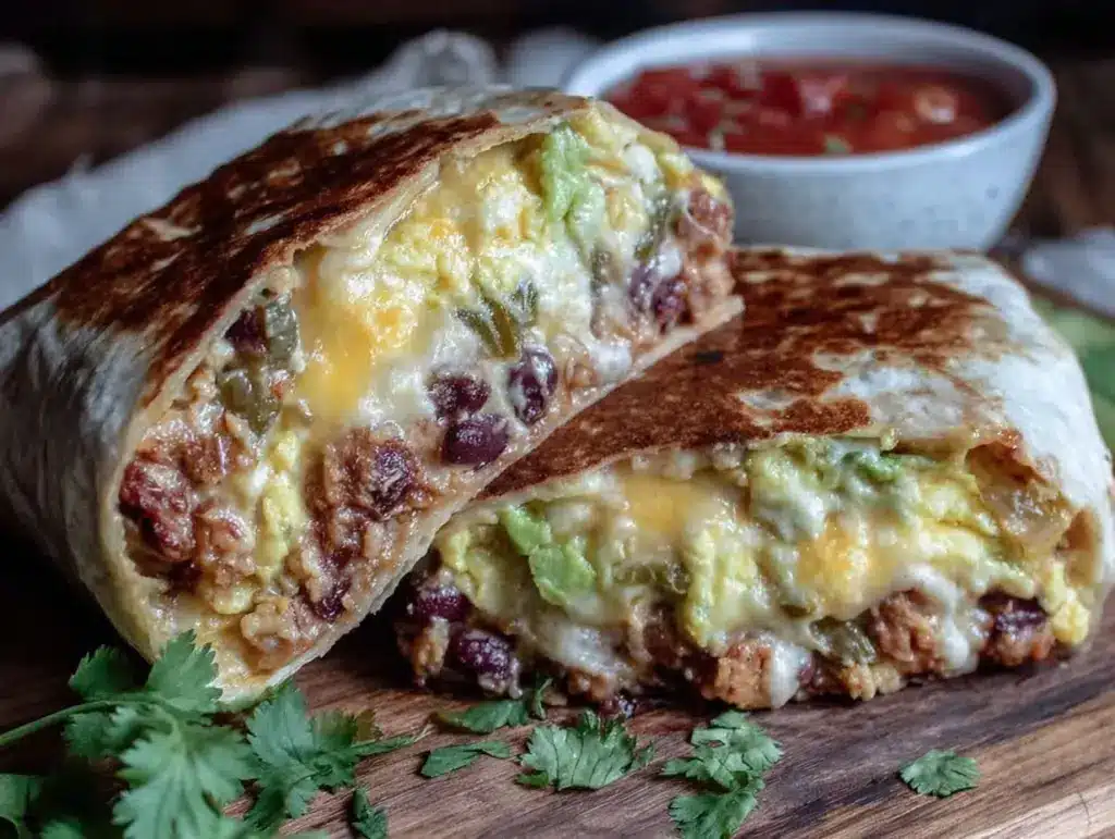 roasted hatch green chile breakfast burrito - featured image