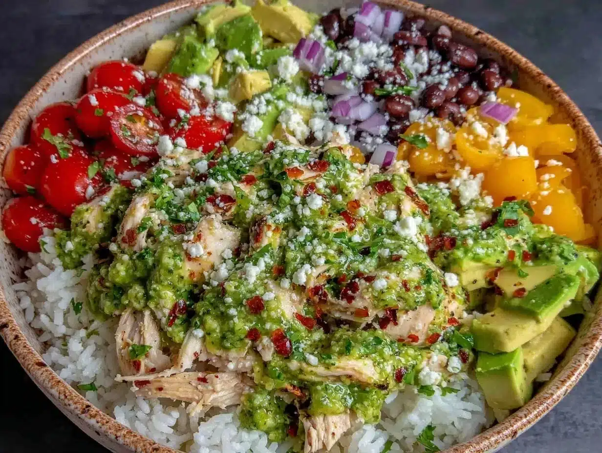 salsa verde chicken taco bowls preparation steps