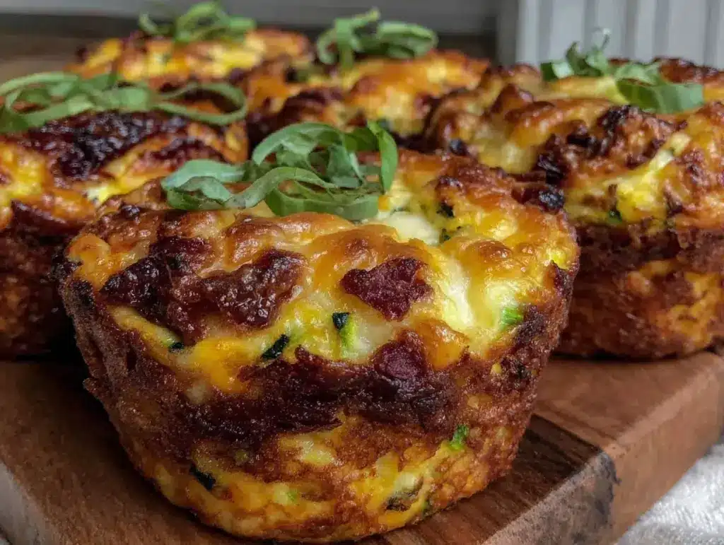 savory zucchini cheddar breakfast egg muffins - featured image
