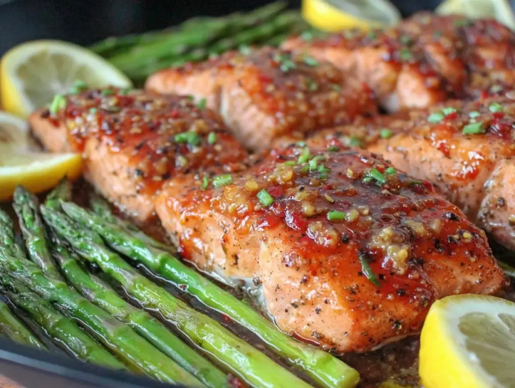 sheet pan honey mustard salmon - featured image