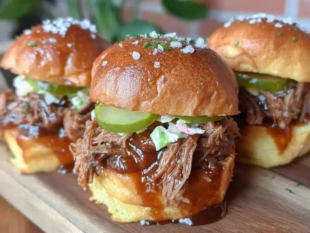 slow cooker BBQ pulled pork sliders - featured image