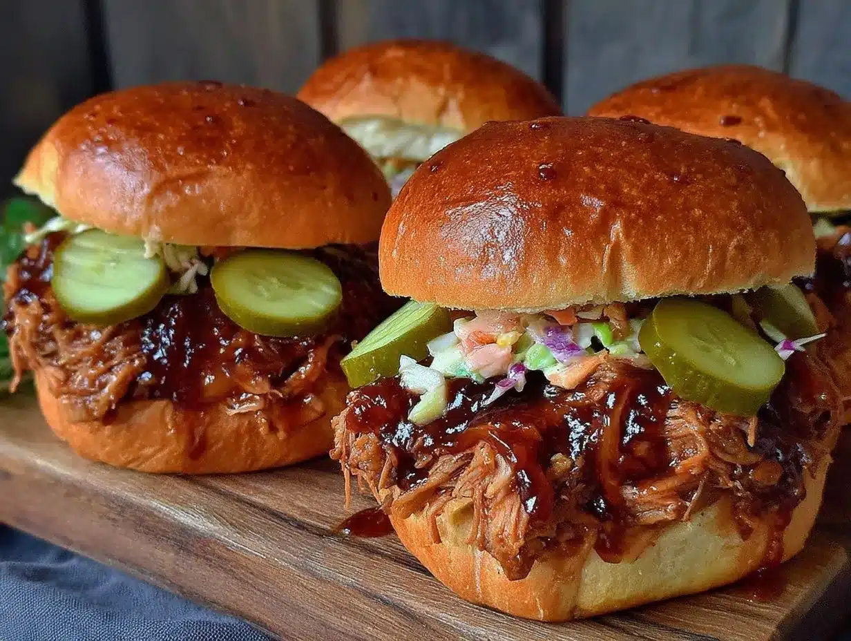 slow cooker BBQ pulled pork sliders preparation steps