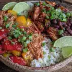 slow cooker chicken fajita bowls - featured image