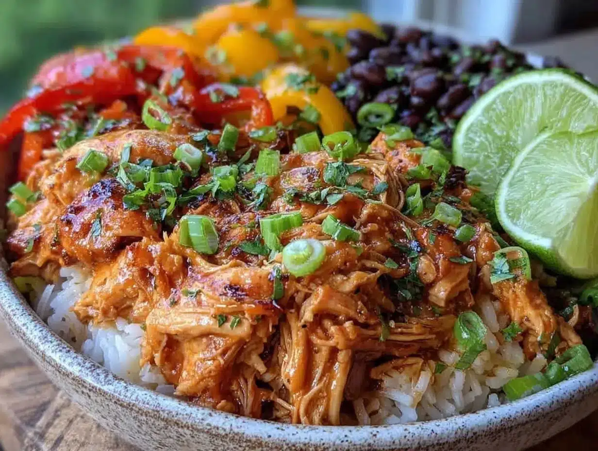 slow cooker chicken fajita bowls preparation steps