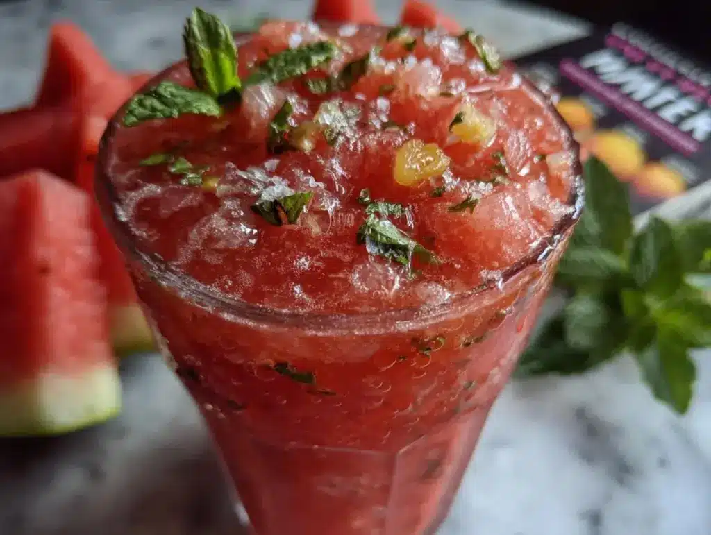 sparkling watermelon mint lemonade slushie - featured image