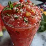 sparkling watermelon mint lemonade slushie - featured image