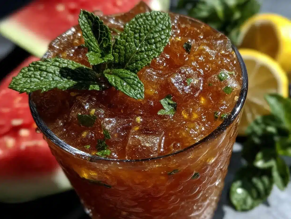 sparkling watermelon mint lemonade slushie preparation steps