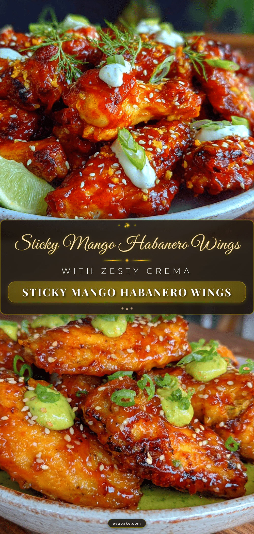 sticky mango habanero chicken wings recipe