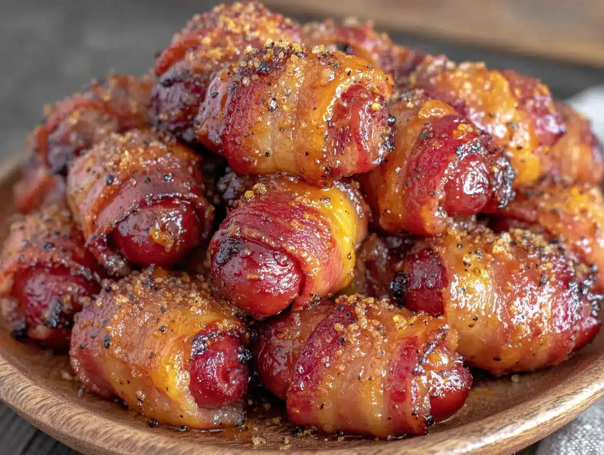 bacon wrapped little smokies brown sugar glaze preparation steps