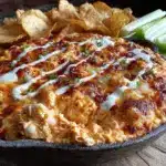 best creamy buffalo chicken dip with ranch recipe - featured image