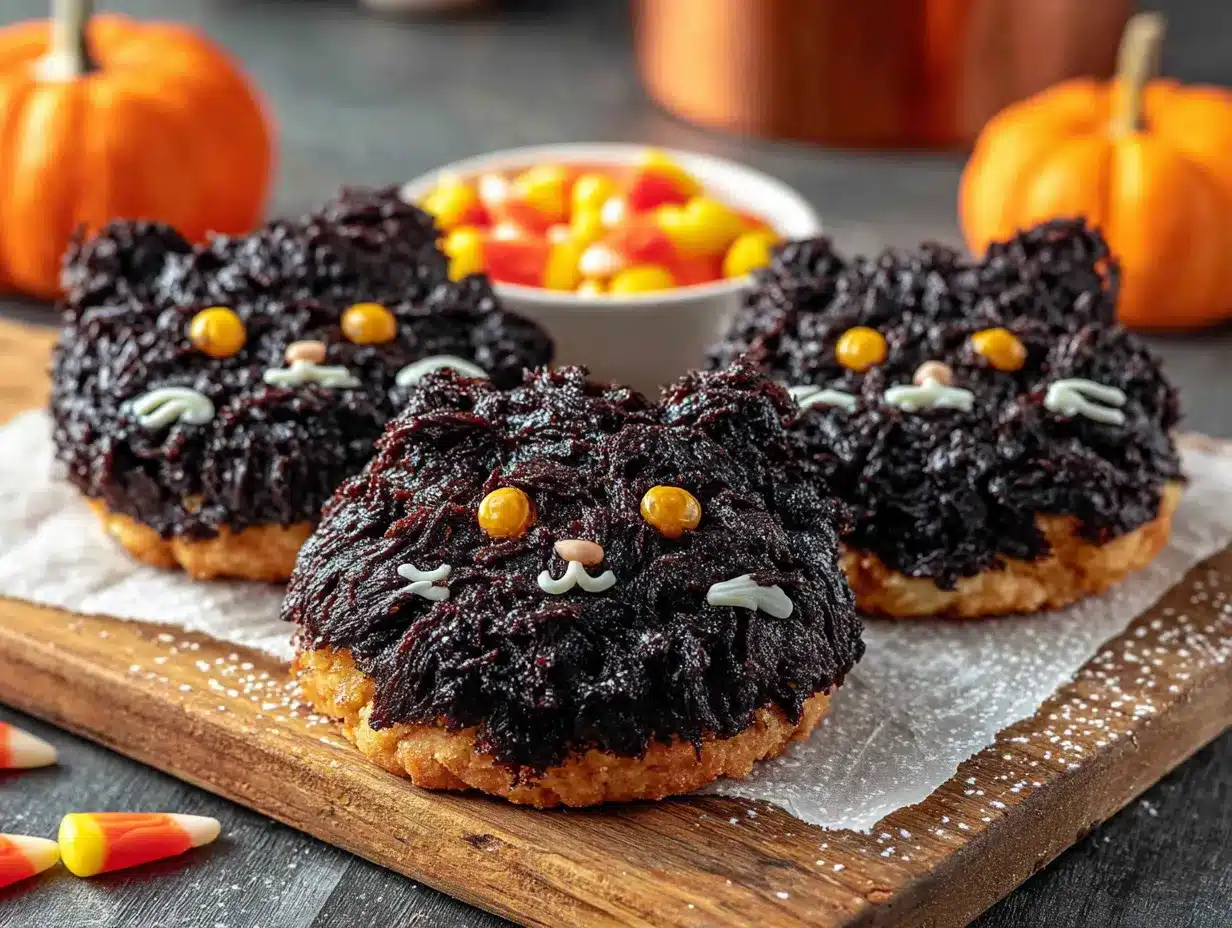 black cat Halloween sugar cookies preparation steps
