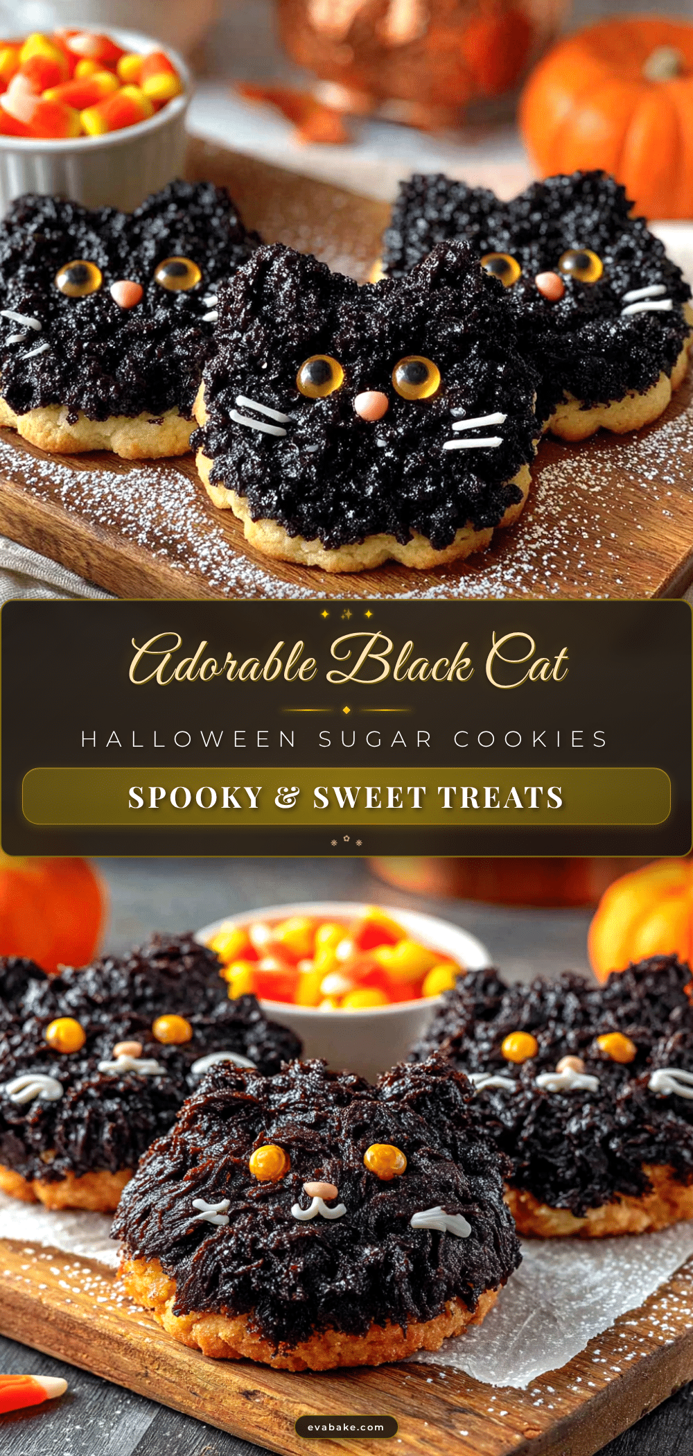 black cat Halloween sugar cookies recipe