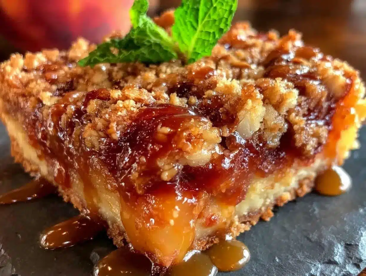 brown butter peach cobbler bars preparation steps