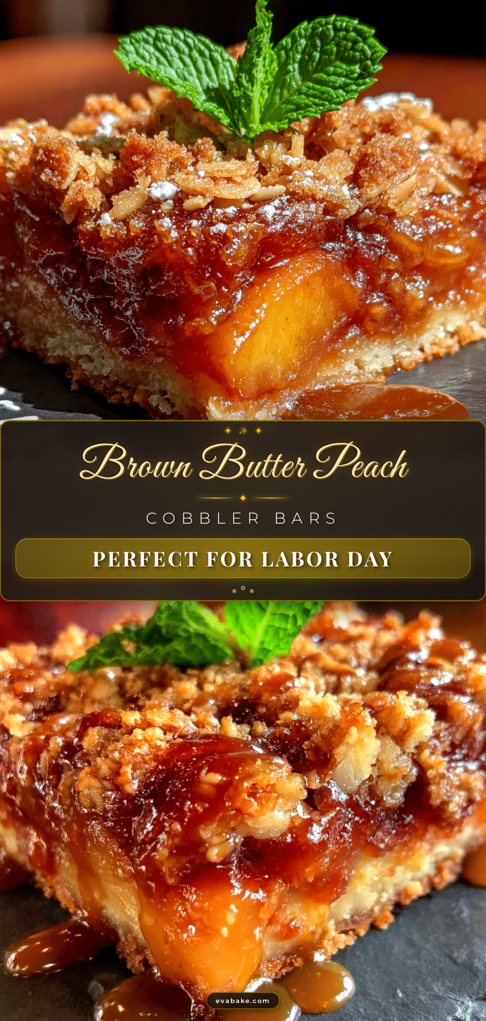 brown butter peach cobbler bars recipe