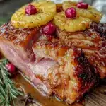 brown sugar glazed ham with pineapple - featured image