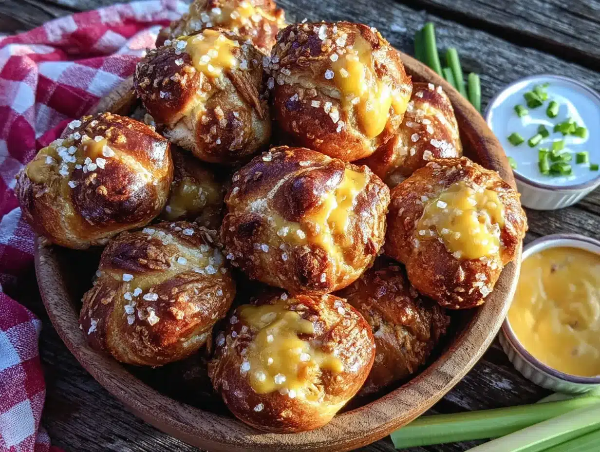 buffalo chicken stuffed pretzel bites preparation steps