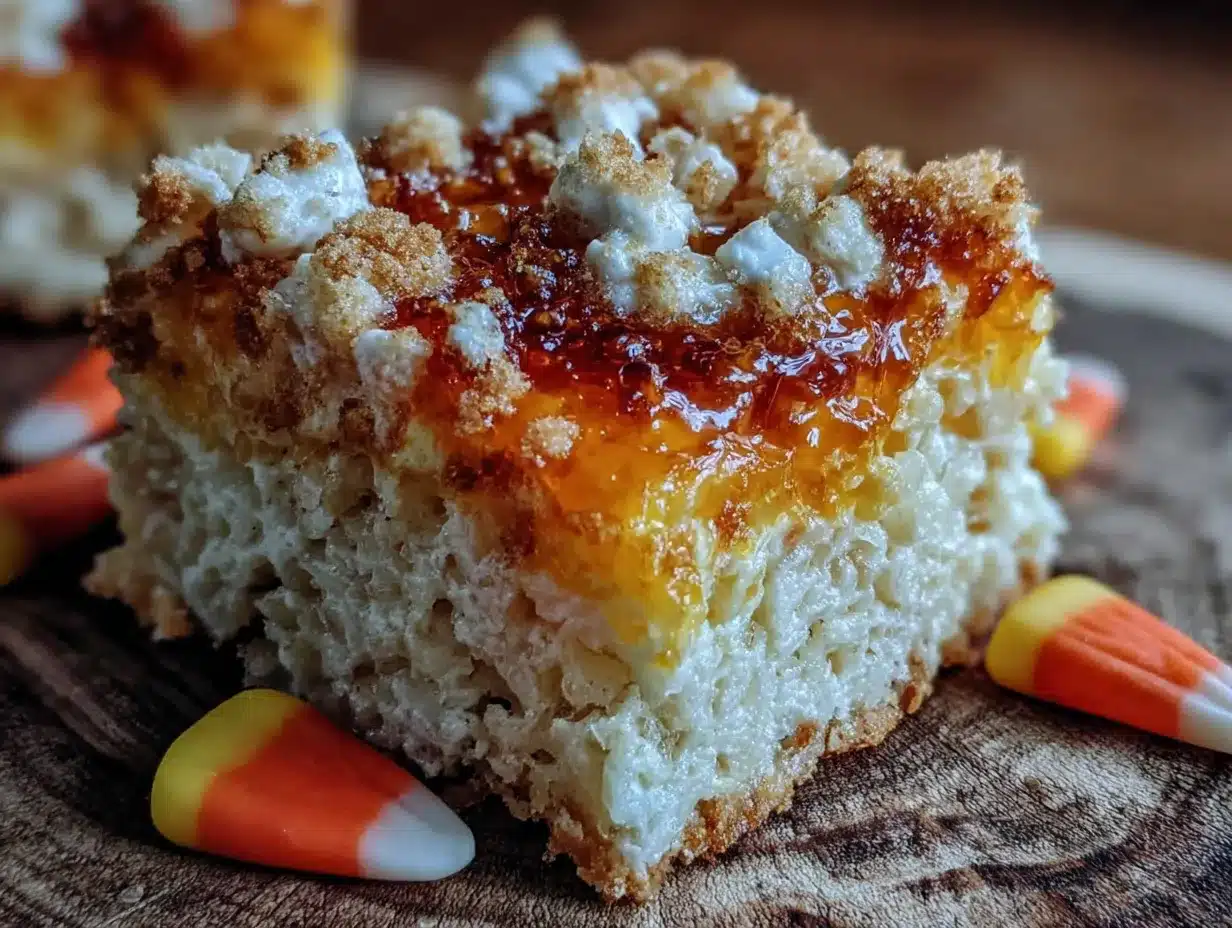 candy corn rice krispie treats preparation steps