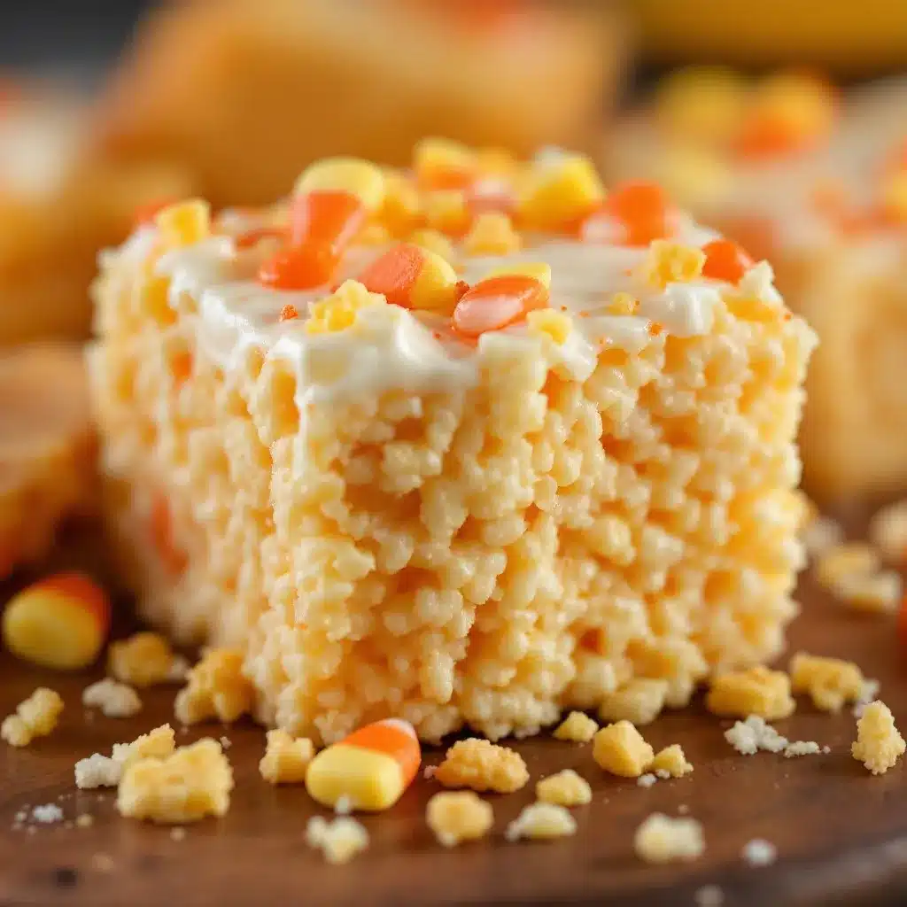 candy corn rice krispie treats preparation steps