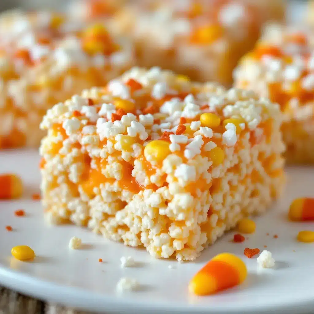 candy corn rice krispie treats - featured image