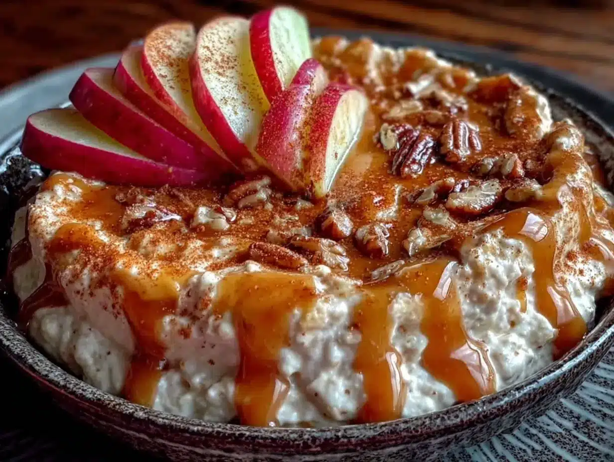caramel apple cheesecake dip preparation steps
