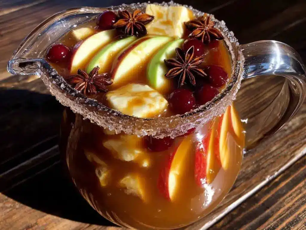 caramel apple cider sangria - featured image