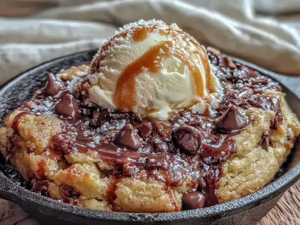 chocolate chip cookie skillet for two - featured image