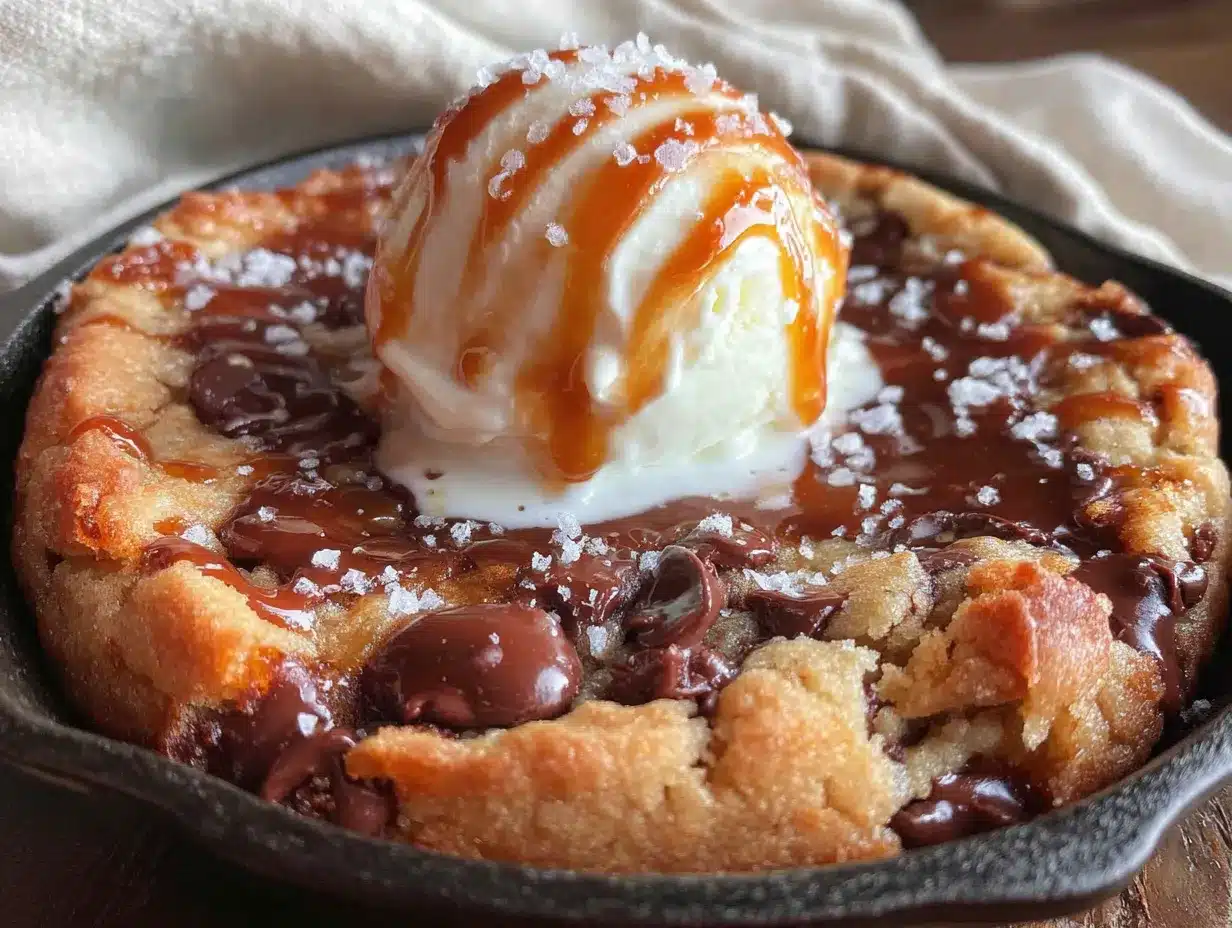 chocolate chip cookie skillet for two preparation steps