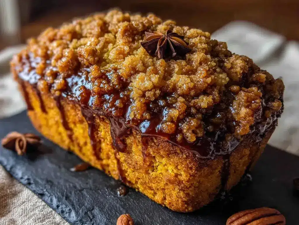 cinnamon streusel pumpkin bread - featured image